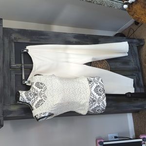 Cream colored pant suit